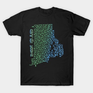 Rhode Island State Outline Maze & Labyrinth T-Shirt